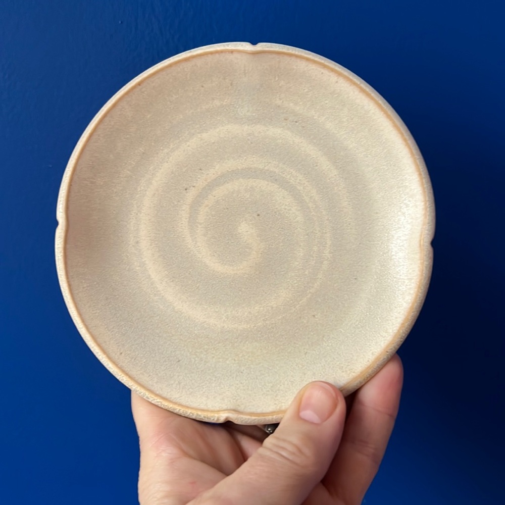 Handmade ceramic tinket dish. Marked by artist.
